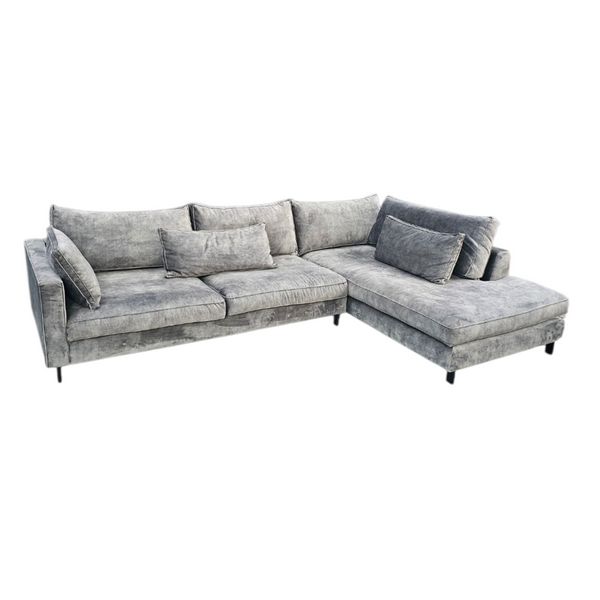 Velvet hoekbank