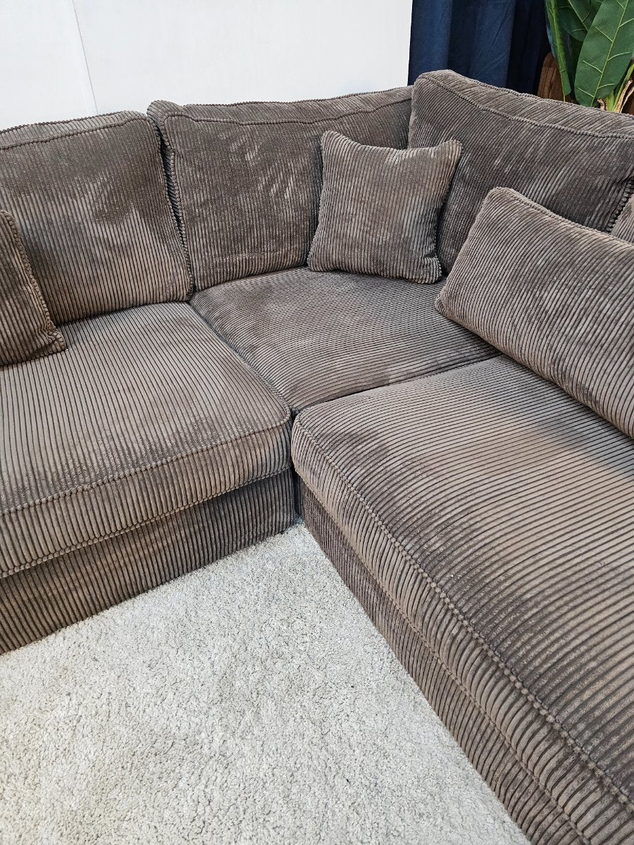 Rib Hoekbank Ribstof Bruin - Gereinigd