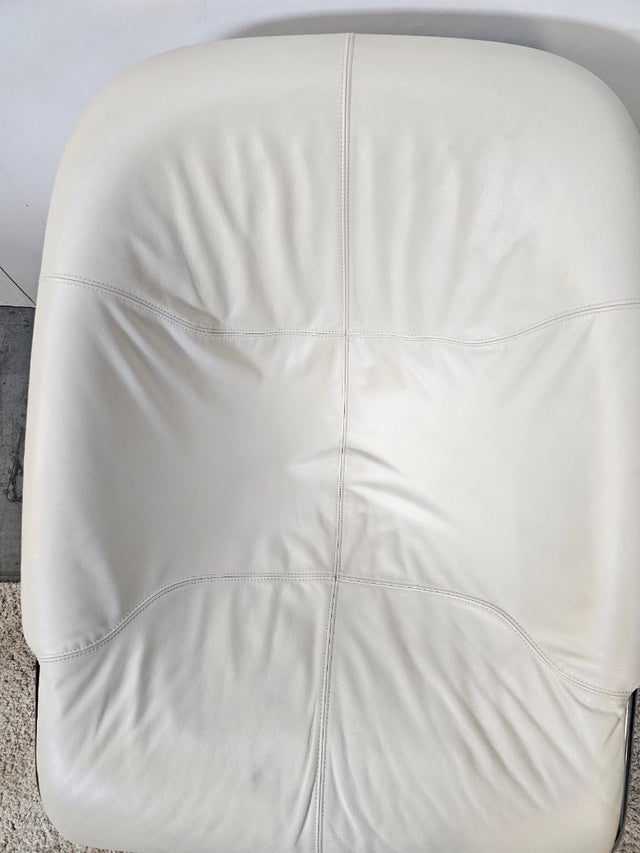 Minotti Cortina Fauteuil Wit/Creme Leer/Metaal Nieuwstaat