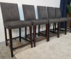 Eric Kuster "Binc" Set 5 Barkrukken Stof Grijs/Bruin