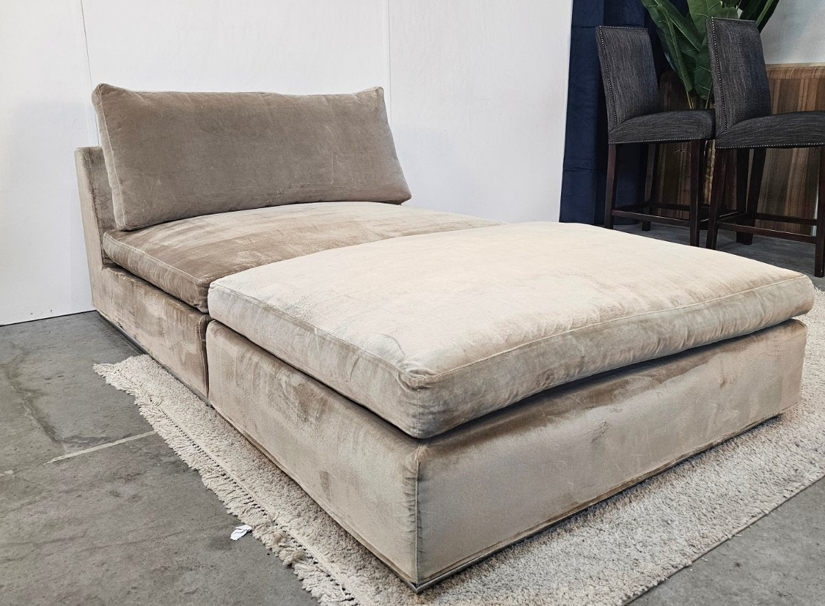 Chaise Longue Velvet Taupe - Hotel Chique