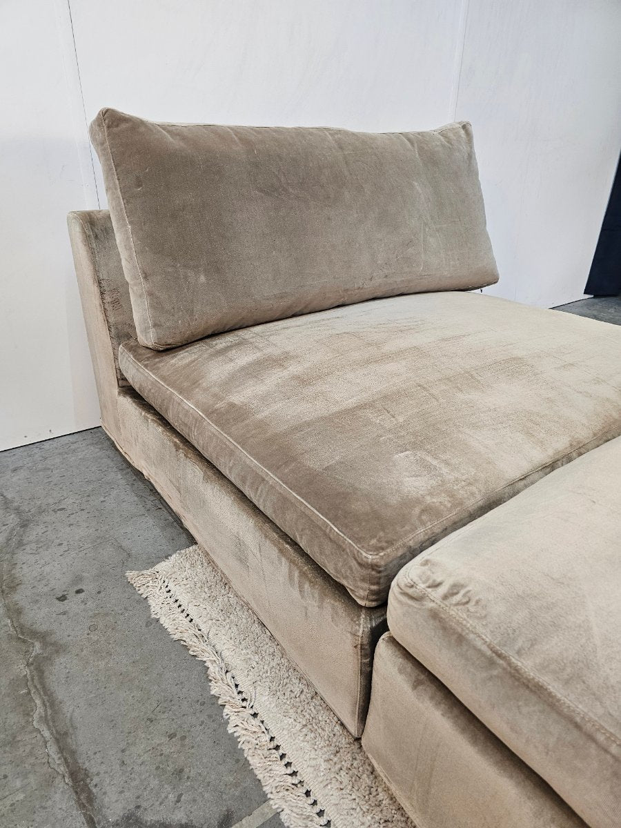 Chaise Longue Velvet Taupe - Hotel Chique