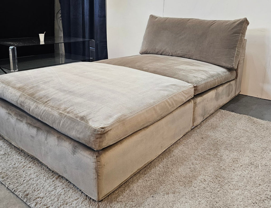 Chaise Longue Velvet Taupe - Hotel Chique