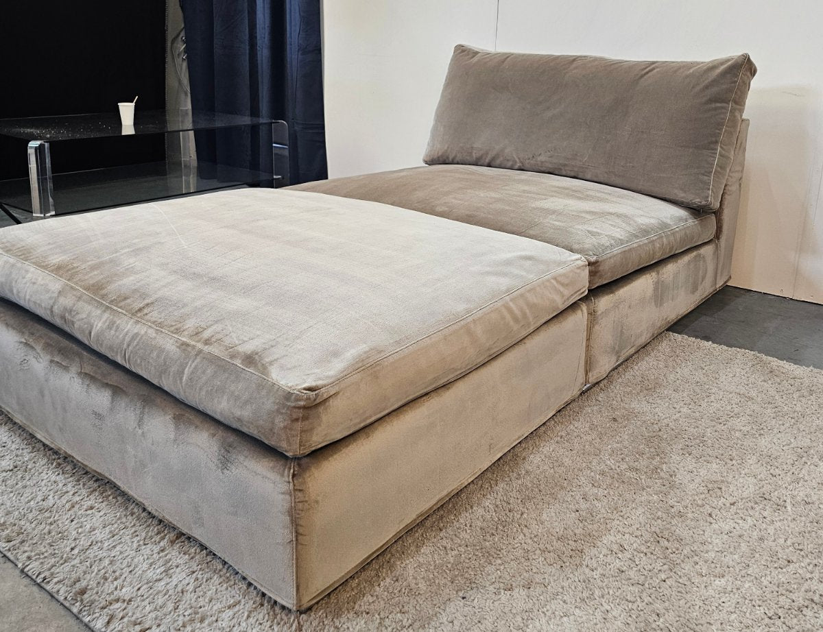 Chaise Longue Velvet Taupe - Hotel Chique