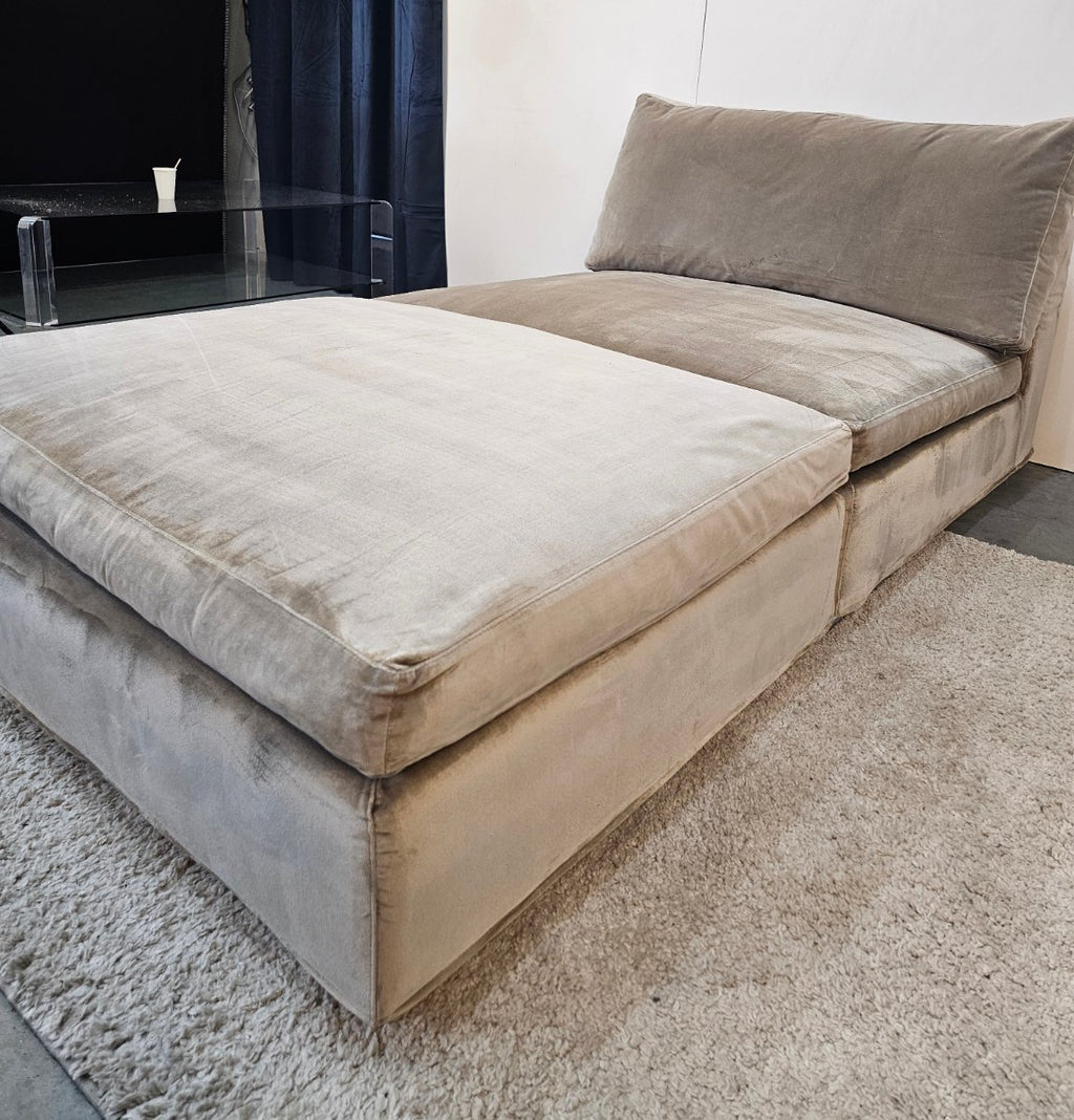 Chaise Longue Velvet Taupe - Hotel Chique
