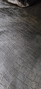 Hoekbank Zwart Croco Velvet - Professioneel Gereinigd