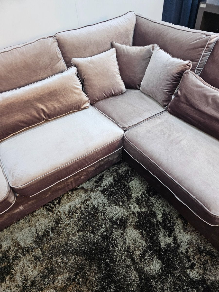 Velvet Hoekbank Bruin/Koper Vlours Hotel Chique - Kuster