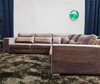 Velvet Hoekbank Bruin/Koper Vlours Hotel Chique - Kuster