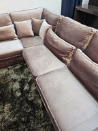 Velvet Hoekbank Bruin/Koper Vlours Hotel Chique - Kuster