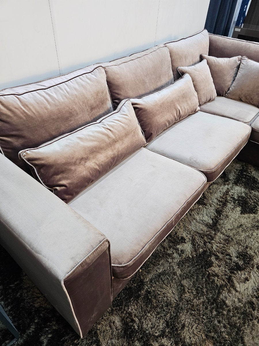 Velvet Hoekbank Bruin/Koper Vlours Hotel Chique - Kuster